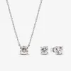 925 Collares de aretes de diseñador de plata para mujeres Cadena colgante de oro Diy Fit Pandoras Hermosas Pendientes Conjuntos de joyería de compromiso con caja original