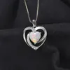 Jewelrypalace Heart Created Opal Pendant Necklace 925 Sterling Silver Gemstones Choker Statement Necklace Women No Chain LJ201009269Y