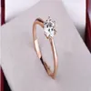 High quality never fade Women girls Sterling silver S925 CZ 18K rose gold diamond wedding engagement rings Anillo big large stone 236Y