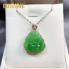 Goud met Zuid -Afrikaanse diamanten hetian Jasper Charms Hotan Jade Nephrite Apple Green Boeddha hanger