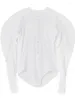 Blouses pour femmes chemises mono-morceaux Spring Summer Round couche Loues Puff à manches bouffées Fashion Rompers Tops