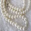 Длинное 30 8-9 мм настоящий натуральный белый акоя культивируется на жемчужном ювелирном ожерельем 2197