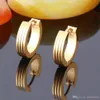 New High Quality Cool Mens Stainless Steel Hoop Piercing Ear Earring Studs Jewelry Unisex Gold Earrings262W