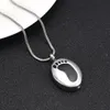 IJD9179 Empreintes bébé en acier inoxydable Pouteau de crémation ronde Pendeur commémoratif pour cendres Urn Souveniture KeepSake Collier Jewelry1272K