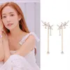 Fashion-New Fashion Women Star Korean TV Cine Spect Zircon Flower Drop Orecchini Eleganti gocce d'acqua Long Line Pendientes Girl Girl GIF2914