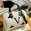 Designer Speedy Bag Luxe pluche boston schoudertassen mode faux kussentas 25 cm vrouwelijke handtassen draagtas kruispunt portemonnee portemonnees