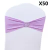 50pcs Chaise de mariage Chaise nœud de décoration de ruban Sash pour banquet counes de couverture de country arrière fleur élastique élastique Événements Organza 231222