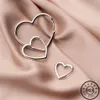 100% Real 925 Sterling Silver Heart Heart Ear Earings Earros de brincos coreanos da coreana para mulheres Jóias finas de Natal 200924235s