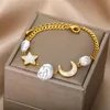 Braccialetti di fascino carino adorabile stella luna perla per donne regali unuauali ragazze gioielli dolci femminile personalità semplice braccialetta237a