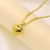 Glaze Heart Cipant Italiano Figaro Link Catena collana Womens 18K Gold Giallo Solido GF 600 3 MM258E