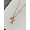 Ch Designer Cross Pendant Necklace Chromes Gold Female Versatile Fashionable Earrings Style Heart Sweater Chain Lover Gift Sanskrit Luxury Fashion New 2024 Ehl8