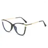 Zonnebrillen TR90 Metalen Cat Eye Women Glazen frames Retro Clear Anti-blauw Licht Eyewear Men Spring Scharnier Optisch frame