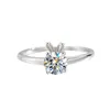 Rings a cluster Real 925 Sterling Silver 1 Moissanite Classic 4 Prong Ring Women's Mother's Day Belierry