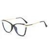 Okulary przeciwsłoneczne TR90 Metal Cat Eye Women oko okulary Ramki Retro przezroczyste przeciwblaskie jasne okulary mężczyźni