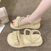 Sandals Summer Women Plataforma 2024 Moda Strap String Bord White Black Slippers Casual Ladies Sapatos grossos zapatos mujer