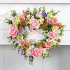 Decorative Flowers Artificial Wreath Heart Shaped Garland Adorn Prop Memorial Valentine's Day Of Love