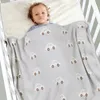 s Ademend geboren jongen meisje swaddle wrap ontvangen 10080 cm baby katoen gebreide wandelwagen wagel knoop kwekerij quilts 231222