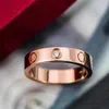 Classic Love Gold Silver Titanium Steel Diamond Cz Band Ring Ring Men and Women Letter