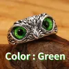 Devil's Eye Owl Ring Creatieve overdrijving Dierliefhebbers Mond verstelbare ring