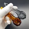 Skull 3.93inch glass oil burner pipe thick pyrex smoking hand spoon pipes tobacco dry herb burneres bong glass bubbler