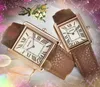 Célèbre concepteur classique montre la mode de luxe carrée du char romain et le cadran des hommes regardent des femmes quartz grandes tailles dames garçons filles amies wristwatch cadeaux