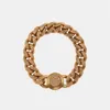 Medusa Big Golden Chain Bracelet 18K Gold Gold Prass Luxury Brad