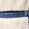 Aion Autumn Winter Bont Collar Jacket voor mannen Warm Dikke Fleece heren jeans en jas Casual Fashion Denim 231222