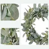 Decorative Flowers Farmhouse Wreath Year Round Everyday Foliage On Grapevine Base With Greenery Leaves