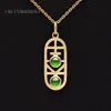 OEM ODM Vogue de alta qualidade Jade Natural Gold Yellow Green Green Cor Green Jadeite Pingente Charms