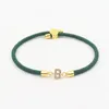 Link Bracelets Fashion A-Z Initial Letter Pendant Temperament Adjustable Zircon Bead Bracelet For Women Colorful Milan Line Jewelry