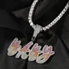 Hip Hop DIY Niestandardowa nazwa litera A-Z Nazwa wisiorka Naszyjnik Gradient 5A Cyrron Jewelry