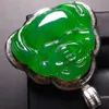 Wholesale SGARIT Precious Gemstone Fine Custom Green Burma Buddha Pendant Jadeite Jade Jewelry Real Gold