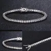 Zircon 4mm Men Bracelet Solide 925 Chaînes de tennis en argent sterling pour hommes bracelets de marée hip-hop 7 Gift de bijoux en argent 5 pouces282l