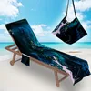 Stuhlabdeckungen übertriebene Ölfarbe Rendering Beach Cover Swimming Pool Lounger mit Aufbewahrungstasche Schnelles Trocknungstuch