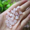 100pcs Lot Whol 8 mm naturalny kamień Rose kwarc serce Trought Hole luźny kamień szlachetny do bransoletki biżuterii DIY301O