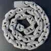 925 Sterling Silver 14 mm/16 mm/18 mm Iced Out Miami Cuban Link Chain Pass Tester Hiphop VVS Moissanite Cubaanse ketting