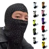 Boinas de motocicleta de ciclismo unissex, máscara facial completa brilhante para strass com miçangas esportes ao ar livre Balaclava Sun Protectio