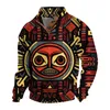 Hoodies masculinos moletom vintage para homem estilo étnico casual hoodie topos gola alta botão jaqueta pulôver harajuku roupas de grandes dimensões