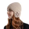 Hiver Nouvel épaissison de protection contre l'oreille Snowflake Chapeau tricoté pour hommes pour hommes pour hommes pour les enfants en plein air