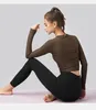 Chemises actives Cloud Casquer les femmes chemises de yoga à manches longues Blouse Fitness Sports Gym Crop Top sexy Running T-shirts Winter Girl Workout