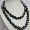 36 INCH RARE TAHITIAN 11-13MM SOUTH SEA BLACK PEARL NECKLACE 14K GOLD CLASP207p