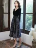 Ethnic Clothing Sequins Evening Dresses Long Sleeves V Neck Dubai Prom Pageant Event Formal Party Gown For Women Qipao