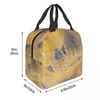 Dinnerware Yellow And Brown Mountain Lunch Box Insulated With Compartments Reusable Tote Handle Portable For Kids Picnic School