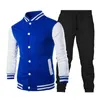 Herren -Trailsuiten Spring Solid Color Patchwork Baseball Jacke Casual Fashion Sportswear