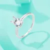 Rings a cluster Real 925 Sterling Silver 1 Moissanite Classic 4 Prong Ring Women's Mother's Day Belierry
