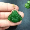 Hot Selling Lovely Jade Stone Buddha Wholesale Price Natural Green Jasper Gold Pendant