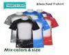Whole Sublimation Bleached Shirts Heat Transfer Blank Bleach Shirt Bleached Polyester TShirts US Men Women Party Supplies Sto7882813