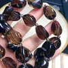 Länkarmband naturlig rökig kvartsarmband mode ädelsten kristallsmycken armbanden för kvinnor läkande bohemia semester gåva 1 st 12x18mm