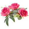 Decorative Flowers Candlestick Garland Artificial Flower Rings Autumn Wreath For Pillars Plastic