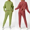 Active Sets Sports Hoodie Yoga Women Outfits 2 Piece Gym Workout Set Wear Fitness Tracksuit Sweatshirt Tickor Sweatpants